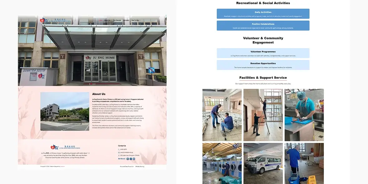 ju eng home admissions and donations